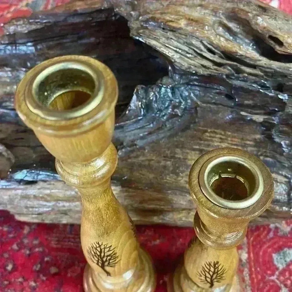Handcrafted, beautiful tree, candle sticks. These are one of a kind. - Picture 4 of 6